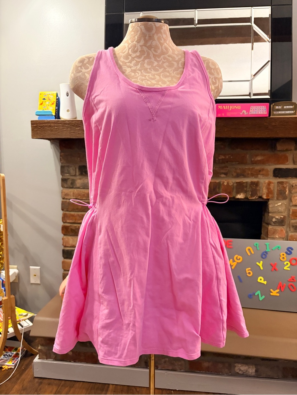 SOLD JoyLab Women's Washed Jersey Active Dress - Neon Pink - Picture 2 of 7